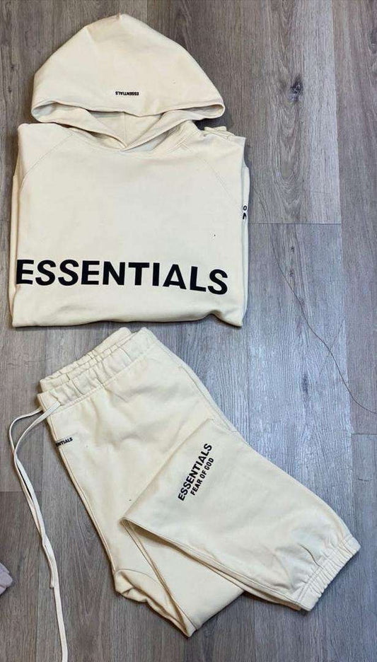 White essentials hoodie and sweats